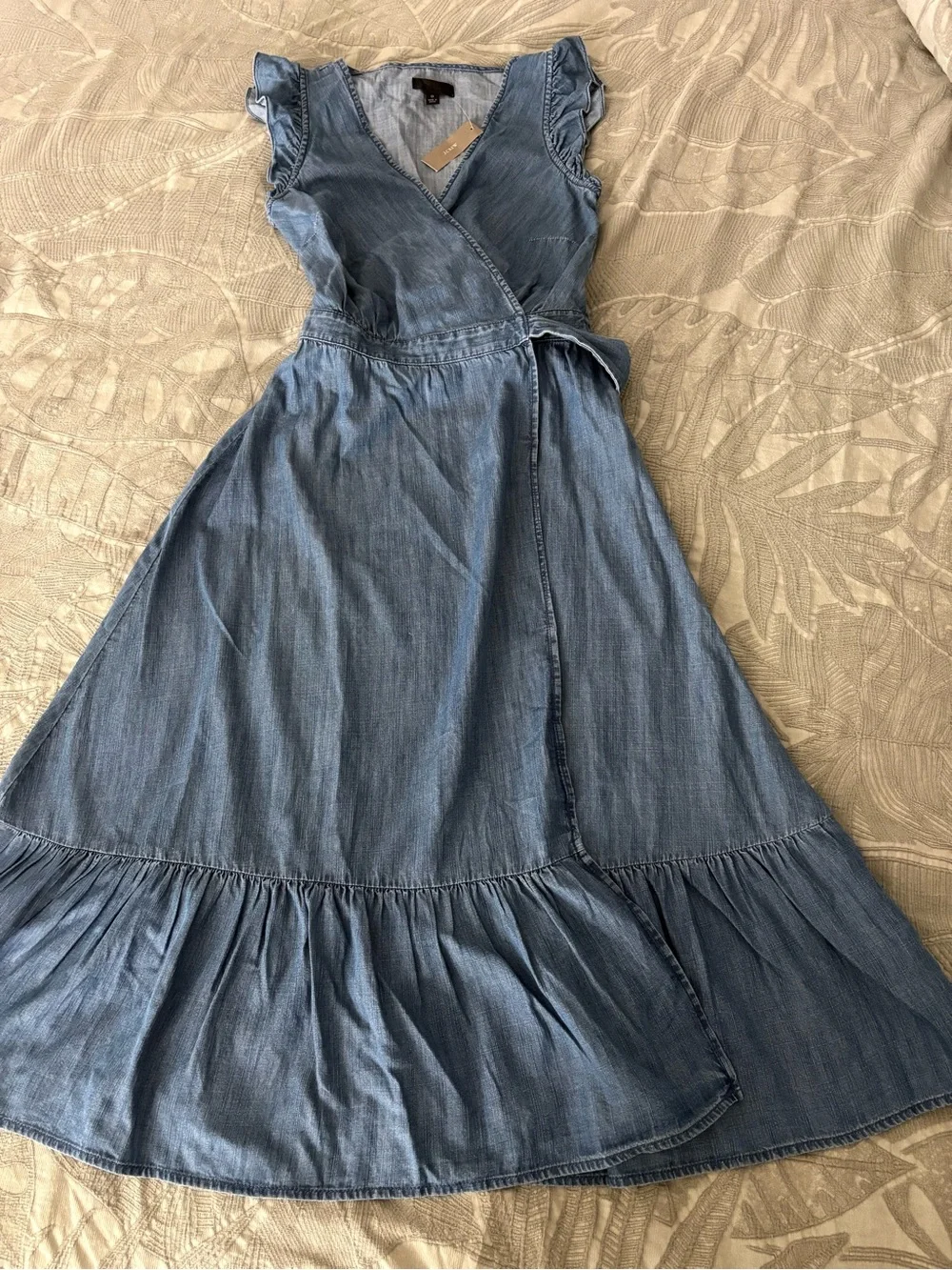 J. Crew Light Blue Denim Wrap Maxi Dress